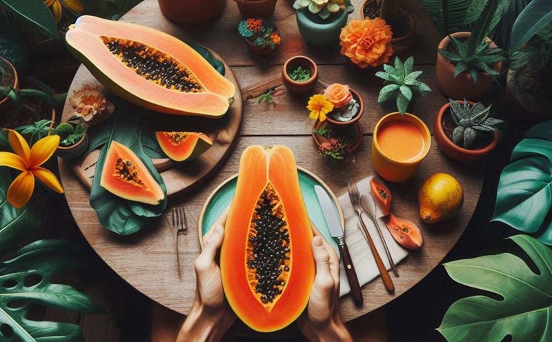 Papaya is rich in nutrients, but eating papaya with seeds also requires some attention to protect health. Photo - AI: Ngoc Thuy