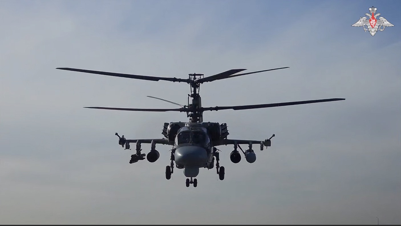 Ka-52M helicopter with special 2-rotor design. Photo: Russian Ministry of Defense