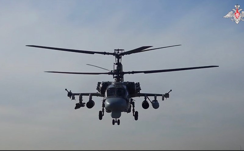 Ka-52M helicopter with special 2-rotor design. Photo: Russian Ministry of Defense