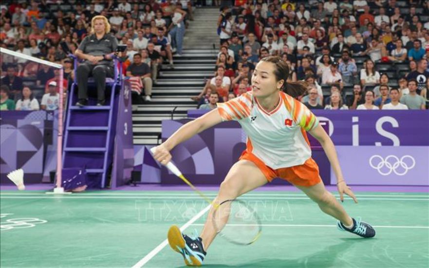 Badminton player Thuy Linh at the 2024 Olympics. Photo: VNA