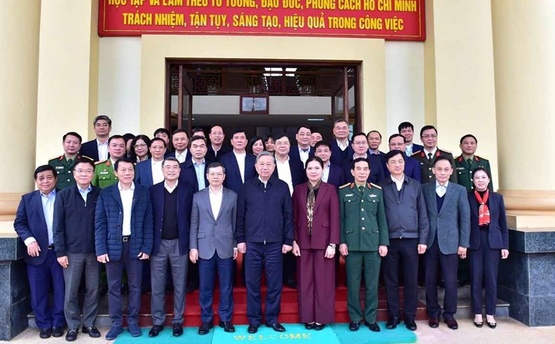 General Secretary To Lam and the delegation visited and worked in Tuyen Quang province. Photo: Thanh Phuc