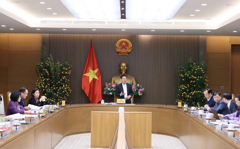 Deputy Prime Minister Ho Duc Phoc concluded the meeting on the draft decree stipulating the functions, tasks, powers and organizational structure of Vietnam Television Station (VTV). Photo: VGP/Tran Manh