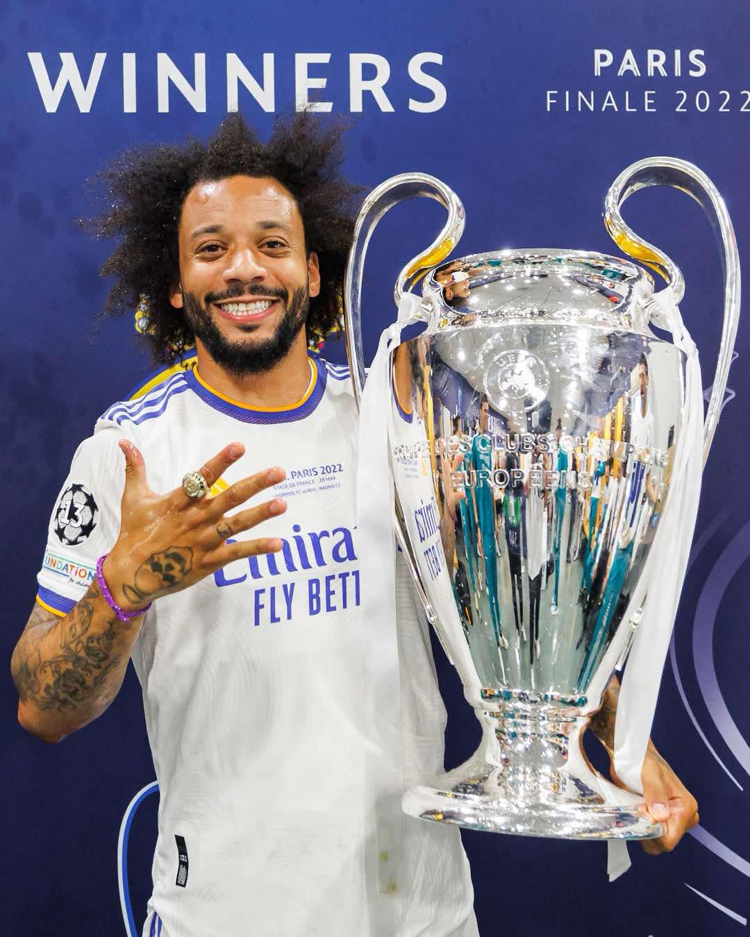 Marcelo co 5 chuc vo dich Champions League voi Real Madrid. Anh: RMFC