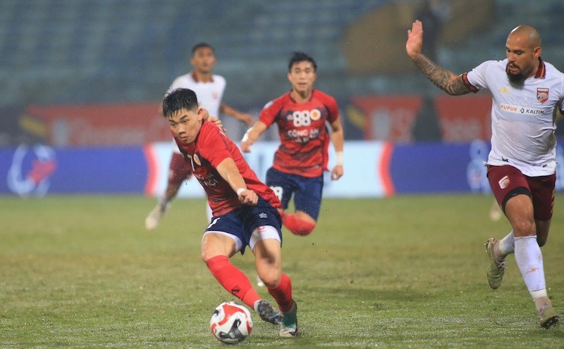 Dinh Bac scored in Hanoi Police's victory over Borneo FC. Photo: CAHN FC