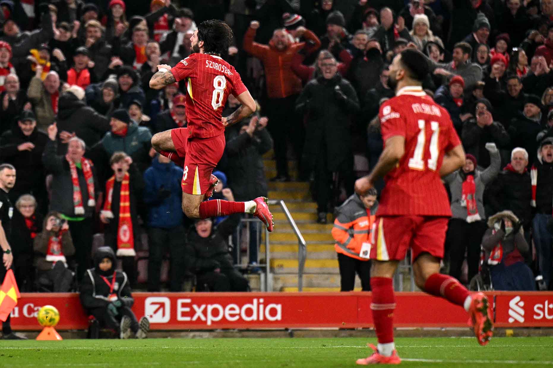 Liverpool advanced to the League Cup final after crushing Tottenham. Photo: AFP