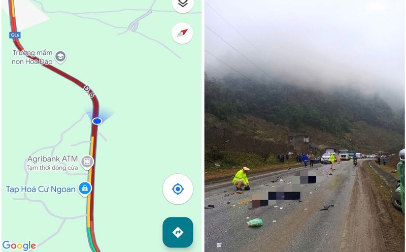 The traffic accident on the morning of February 7, 2025 left 2 people dead, causing National Highway 6 through Van Ho district, Son La province to be paralyzed for about 1 hour. Graphics: Khanh Linh
