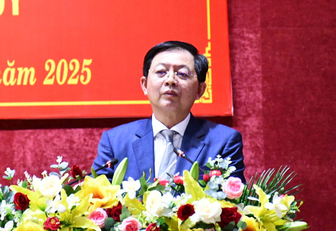 Binh Dinh Provincial Party Committee Secretary Ho Quoc Dung: "Ensure streamlining but not reducing leadership effect". Photo: Xuan Nhan.