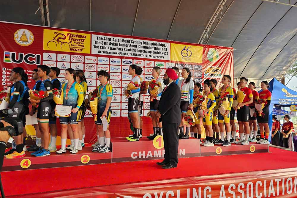 The Vietnam Youth Bicycle Team ranked 5/6 of the team participating in the first competition. Photo: Vietnam Federation of Bicycle - Sports Motorcycle