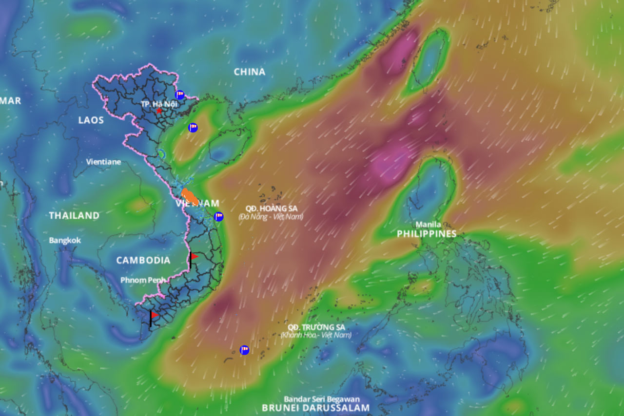 Forecast of bad weather area due to strong cold air