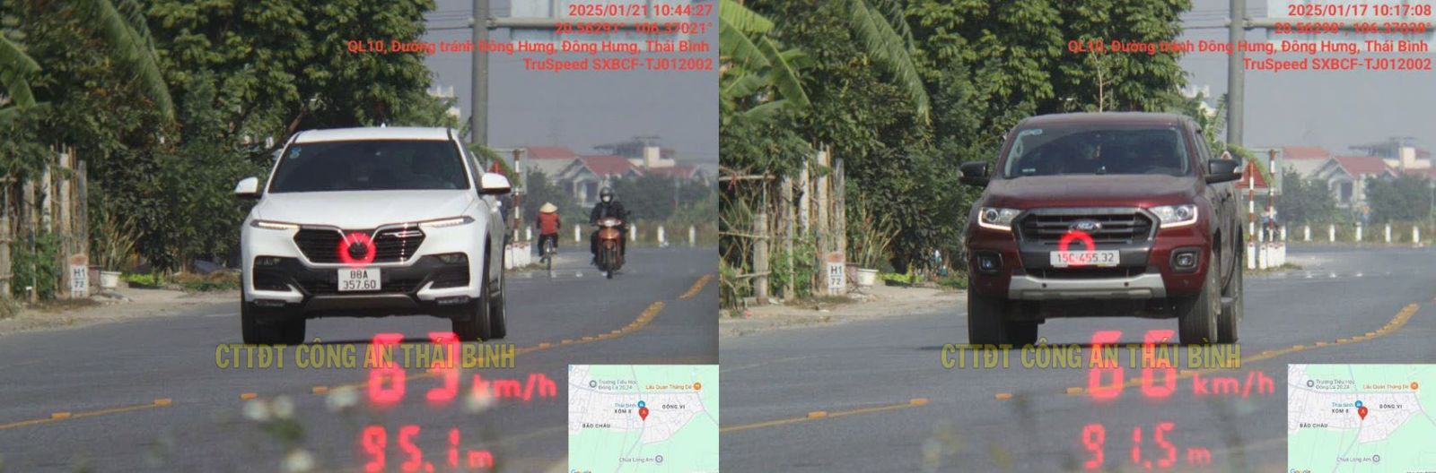 The car is punished cold speed. Photo: Thai Binh Police