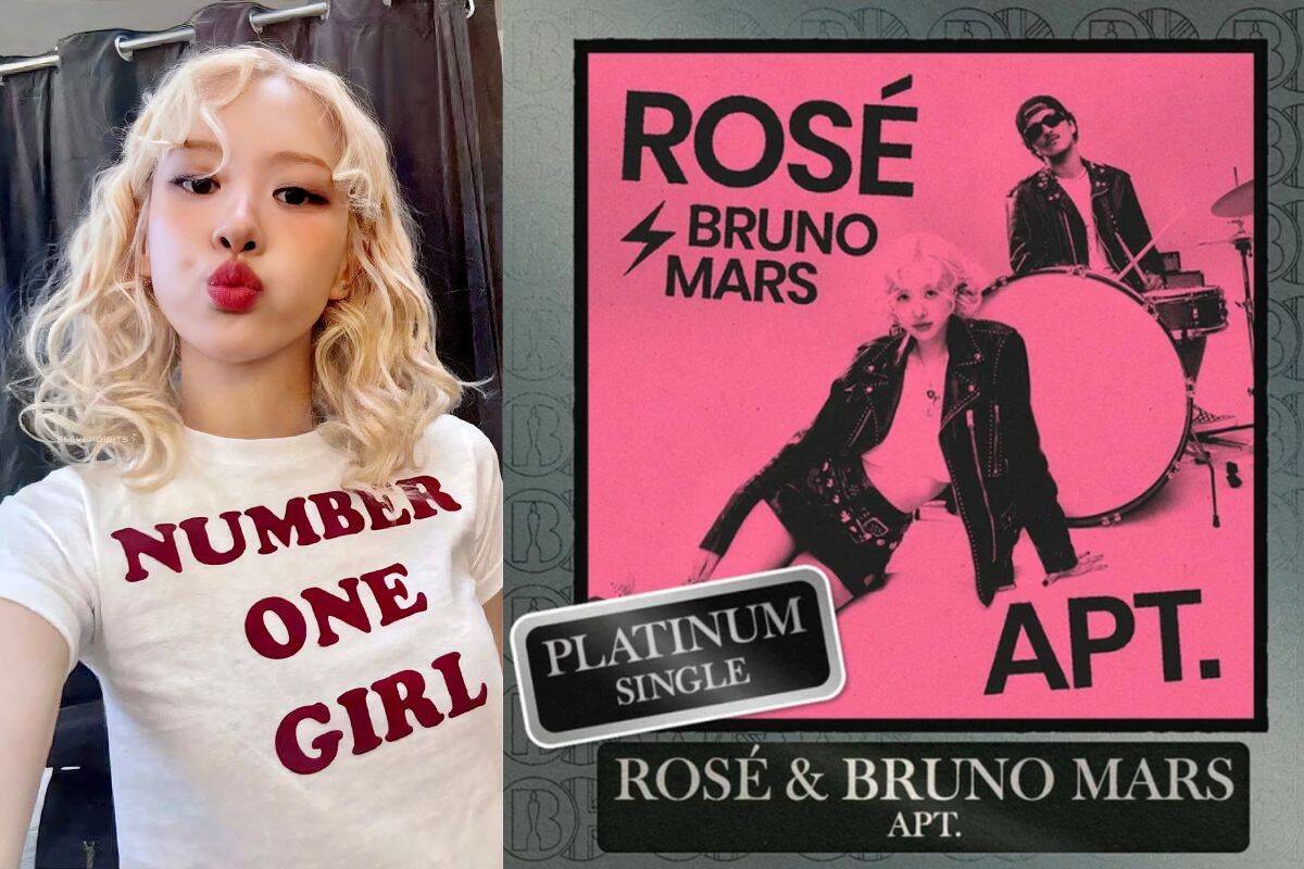 "APT." of Rose and Bruno Mars with platinum certification in the UK. Photo: x