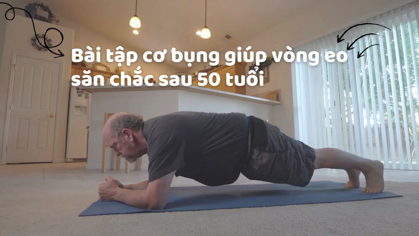 Abdominal exercises help the waist slim, toned after 50 years old.