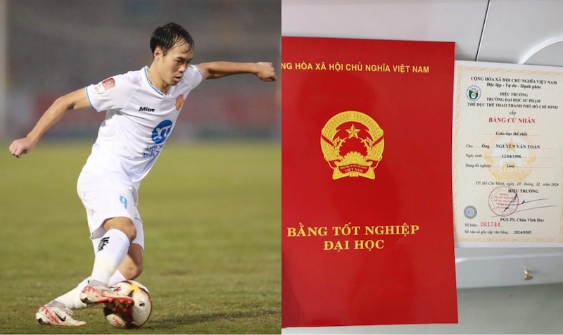 Striker Van Toan graduated from a good university. Photo: FBNV