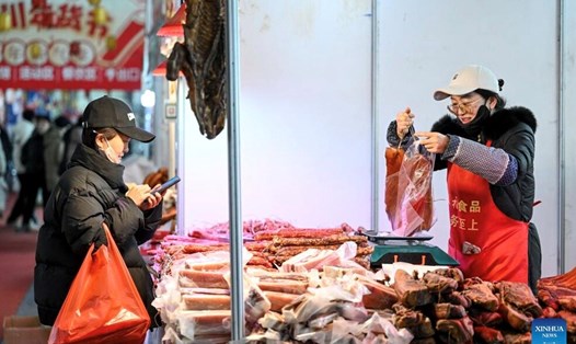 Chỉ số giá tiêu dùng ở Trung Quốc tăng 0,5% trong tháng 1.2025. Ảnh: Xinhua