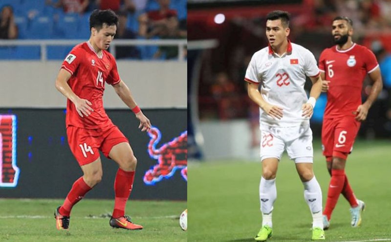 Hoang Duc (left) and Tien Linh are two bright candidates for the title of Vietnam Golden Ball 2024. 
Photo: Minh Dan - Mid -Autumn Festival