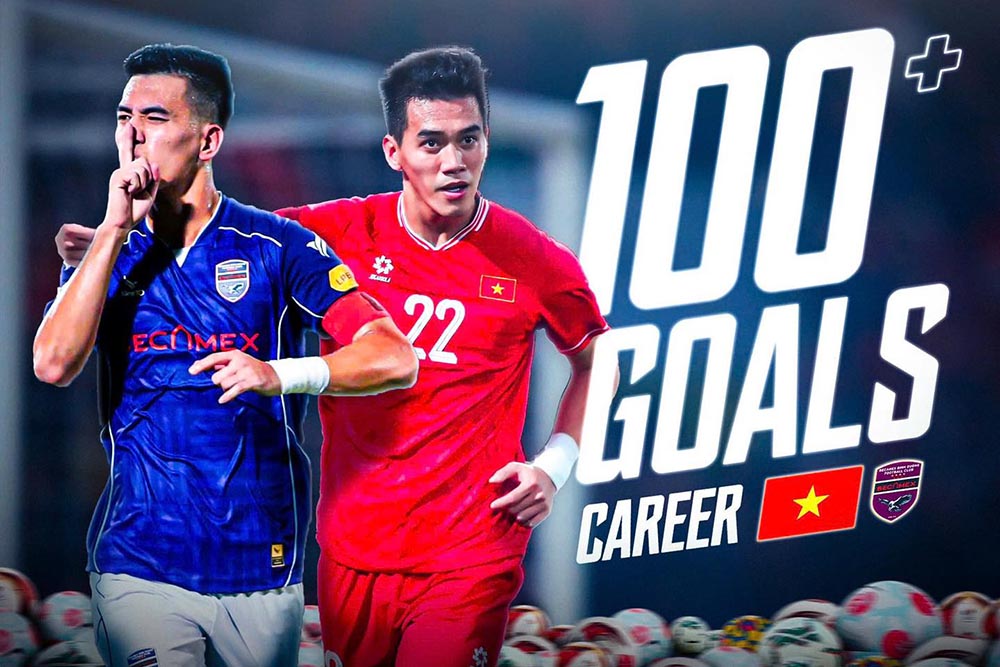 Tien Linh scored the 100th goal in his career. Photo: Khang Nguyen