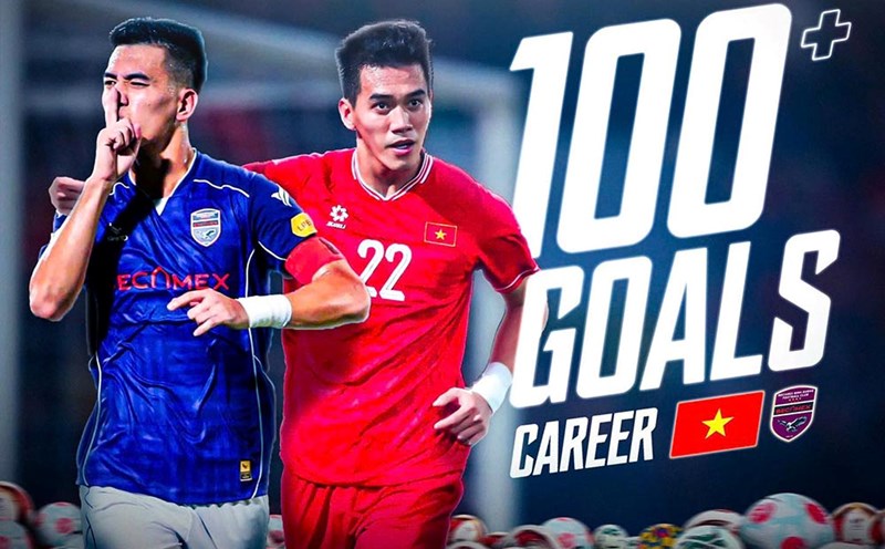 Tien Linh scored the 100th goal in his career. Photo: Khang Nguyen
