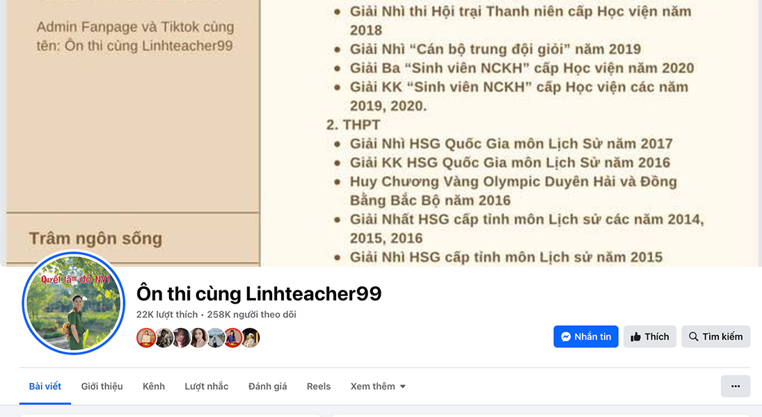 Fanpage hon 250 nghin nguoi theo doi cua Trung uy Linh.