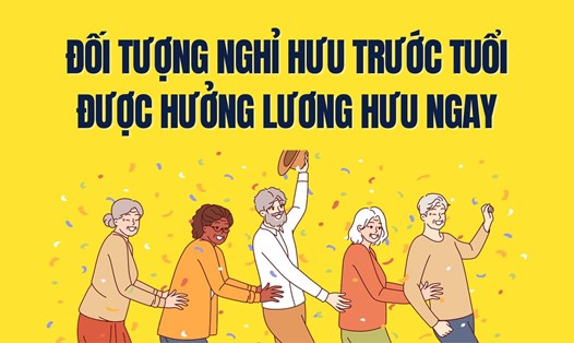 Quy định cho đối tượng nghỉ hưu trước tuổi được hưởng lương hưu ngay. Đồ họa: Trà My