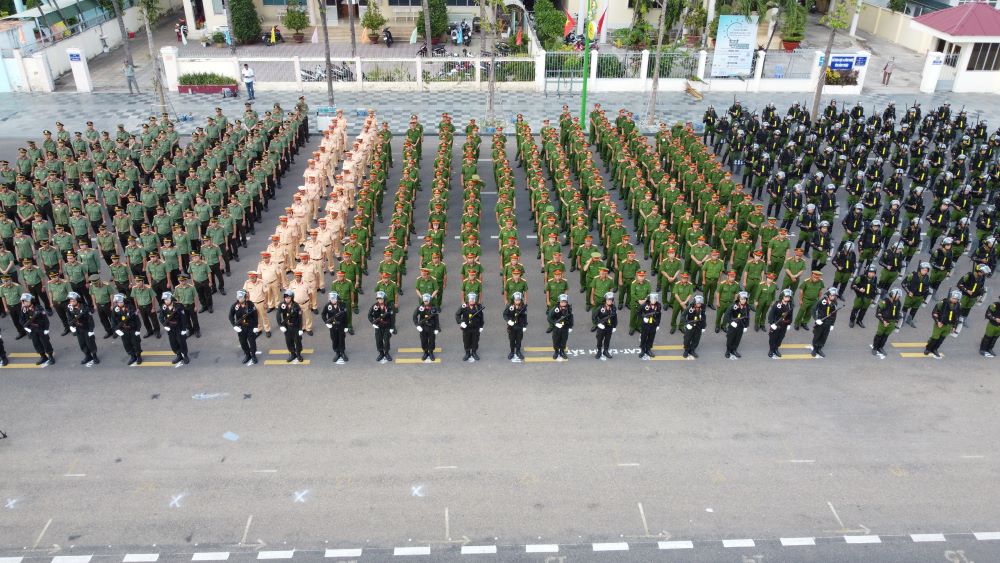 Cac luc luong thuoc cong an tinh Binh Thuan. Anh: Duy Tuan 