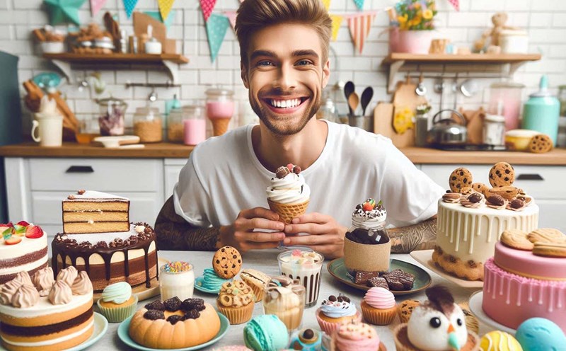 Many people crave sweetness even after eating well. Photo - AI: Cat Tien