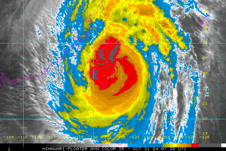 Mat bao Kong-rey trong mua bao 2024. Anh: NOAA