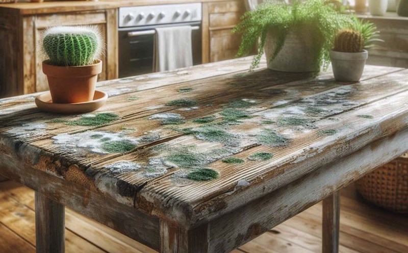 When it is cloudy and the humidity in the air increases, wooden furniture is easily affected by mold. Photo - AI: Cat Tien