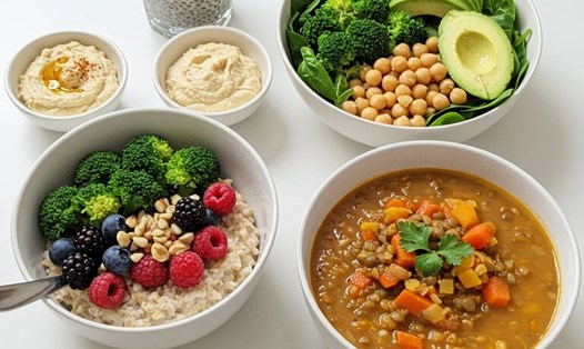 Chất xơ tạo cảm giác no lâu, giảm cảm giác thèm ăn giúp eo thon gọn. Đồ họa AI: Quang Minh.