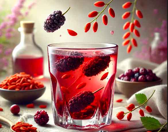 Drinking goji berries and mulberries is good for the liver. Graphics: Ha May