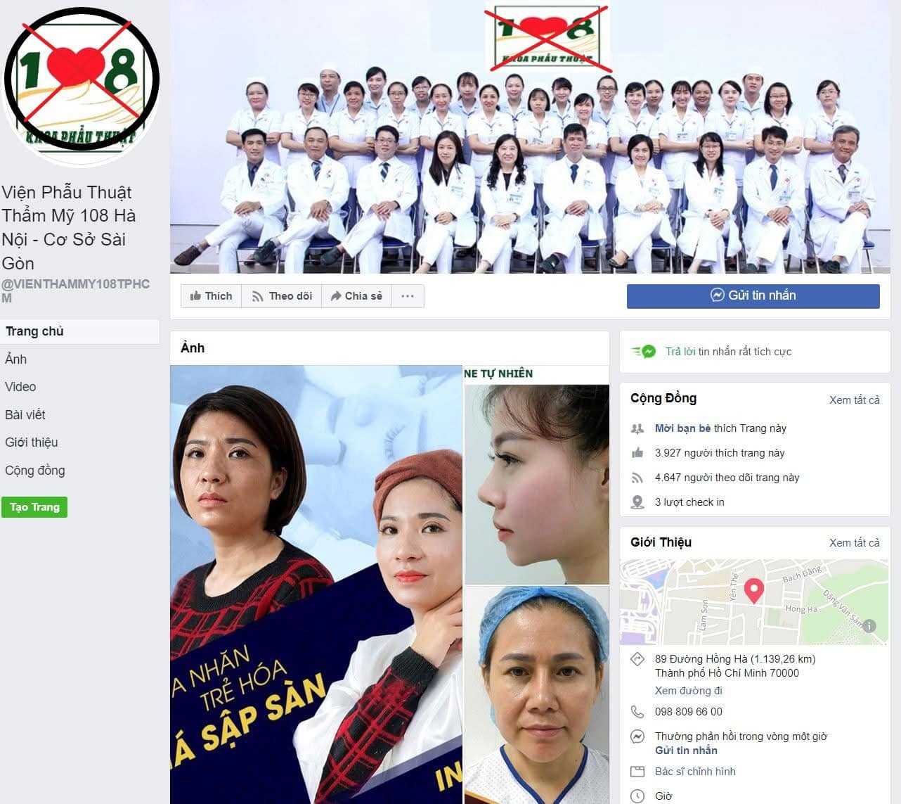 Fapage impersonated a doctor at 108 Central Military Hospital to promote treatment. Screenshot