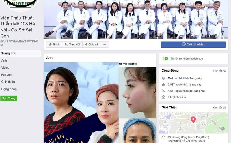 Fapage impersonated a doctor at 108 Central Military Hospital to promote treatment. Screenshot