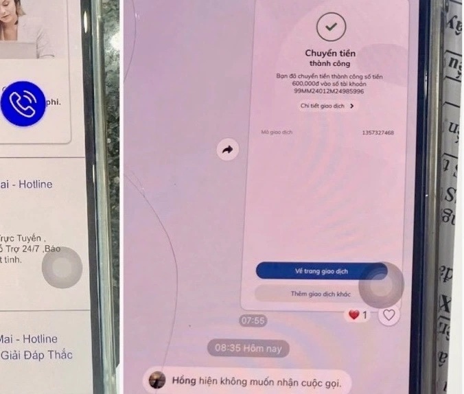 Sau khi chuyen truoc 600.000 dong, khach hang khong the lien lac voi “nhan vien” da nhan lich hen kham. Anh: BVCC