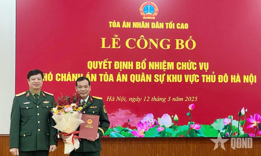 Transfer and appoint Lieutenant Colonel Do Ngoc Binh to the position of Deputy Chief Justice of the Hanoi Capital Military Court. Photo: People's Army Newspaper