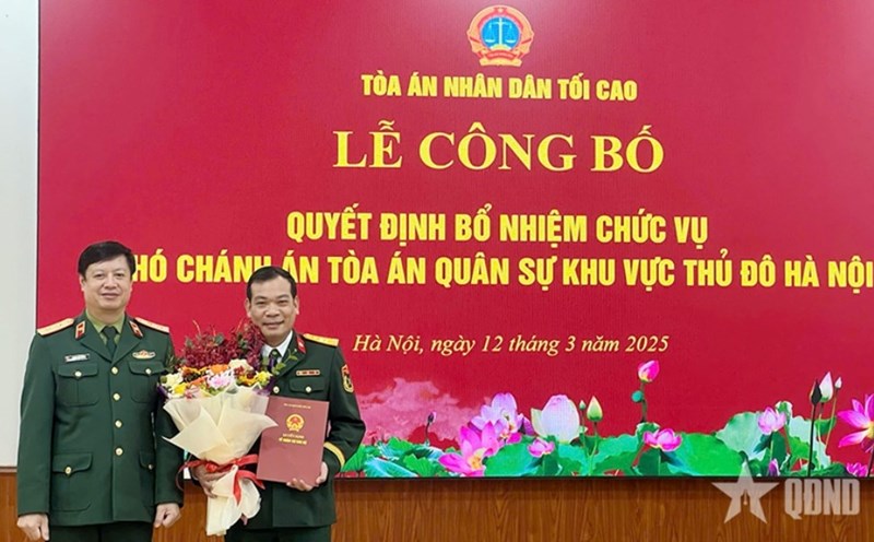 Transfer and appoint Lieutenant Colonel Do Ngoc Binh to the position of Deputy Chief Justice of the Hanoi Capital Military Court. Photo: People's Army Newspaper