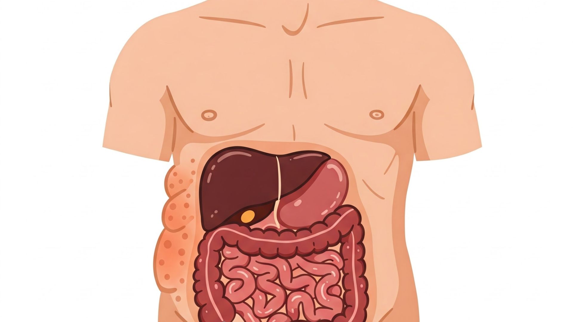 High visceral fat can lead to chronic diseases such as high blood pressure and cancer. Photo: AI