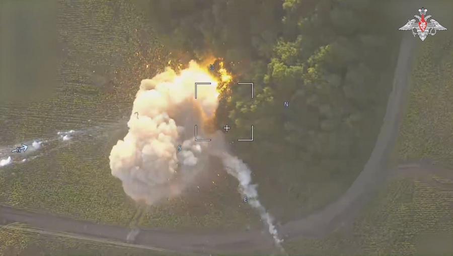 A Russian attack on Ukrainian forces in Kursk province. Photo: Xinhua/Russian Ministry of Defense