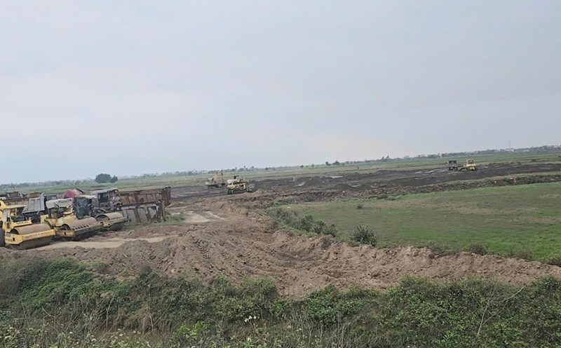 Clean land in Thuy Truong commune (Thai Thuy district) is ready to start construction of VSIP Thai Binh Industrial Park. Photo: Nam Hong