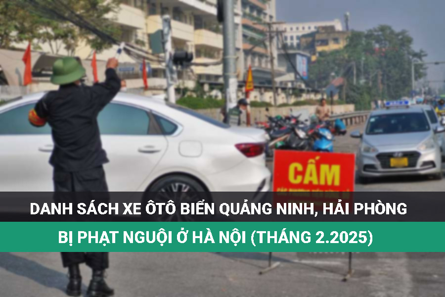 Quang Ninh and Hai Phong license plates have just been fined in Hanoi