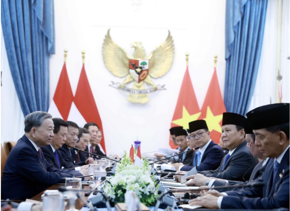 General Secretary To Lam holds talks with Indonesian President Prabowo Subianto. Photo: VNA