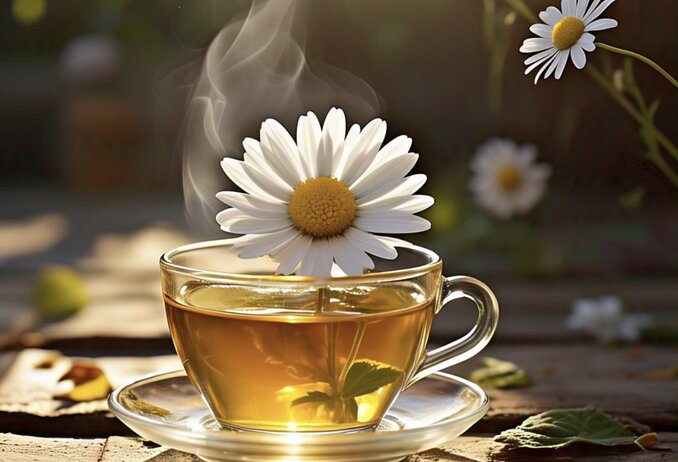 How to use durable chamomile tea for your skin. Photo: AI