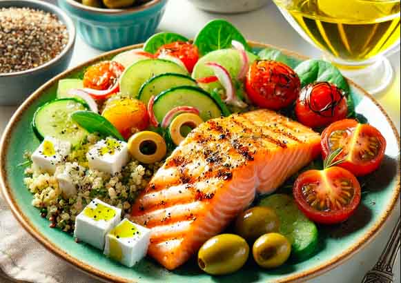 The Mediterranean diet helps reduce visceral fat. Photo AI