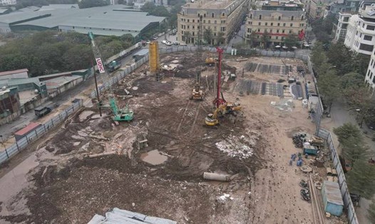 Dự án nhà ở xã hội N01 - Khu đô thị mới Hạ Đình (huyện Thanh Trì, Hà Nội) đang triển khai, xây dựng. Ảnh: Hải Nguyễn