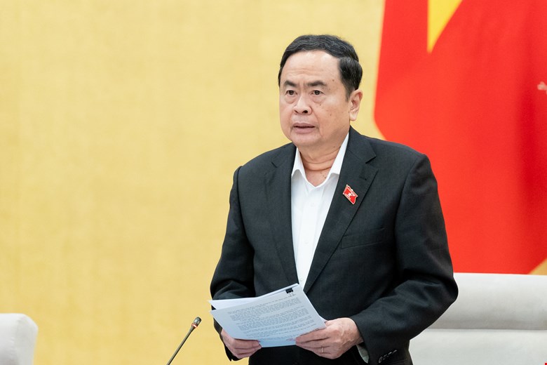 National Assembly Chairman Tran Thanh Man talks about merging provinces and communes. Photo: Quochoi.vn