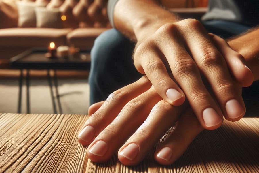 Stress can manifest itself through signs on nails, such as weak nails, broken nails or sideways, vertical striations. Photo: Ai - Thien Nhan