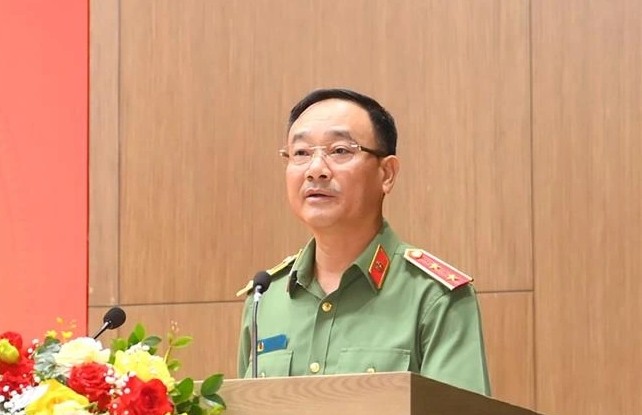 Lieutenant General Pham The Tung - Deputy Minister of Public Security at the time of appointment as Head of the Investigation Security Agency of the Ministry of Public Security. Photo: Ministry of Public Security