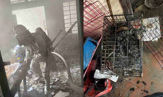 Hiện trường vụ cháy nhà ở Đội Cấn (Hà Nội). Ảnh: Công an cung cấp