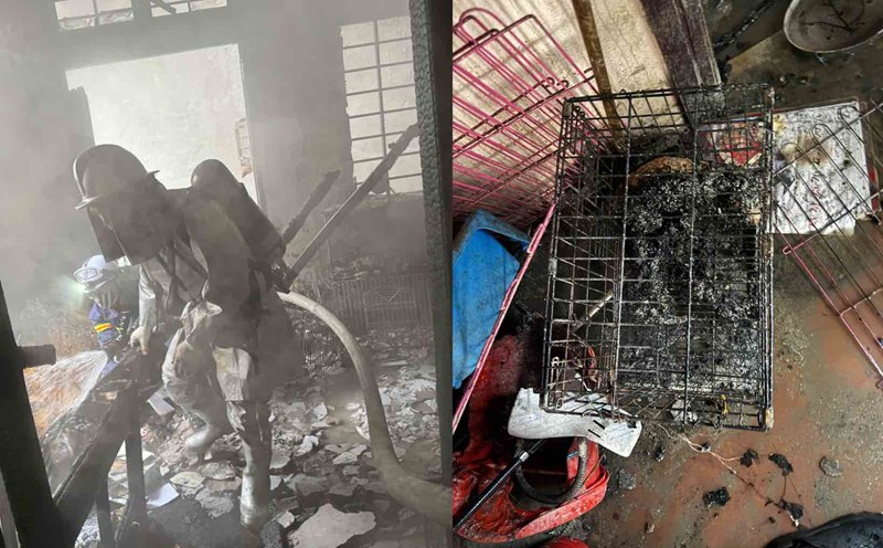 Scene of the house fire at Doi Can (Hanoi). Photo: Provided by the police