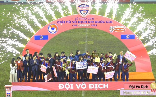 Phong Phu Ha Nam U19 Women's Team won the 2025 National U19 Women's Team Championship. Photo cut from video