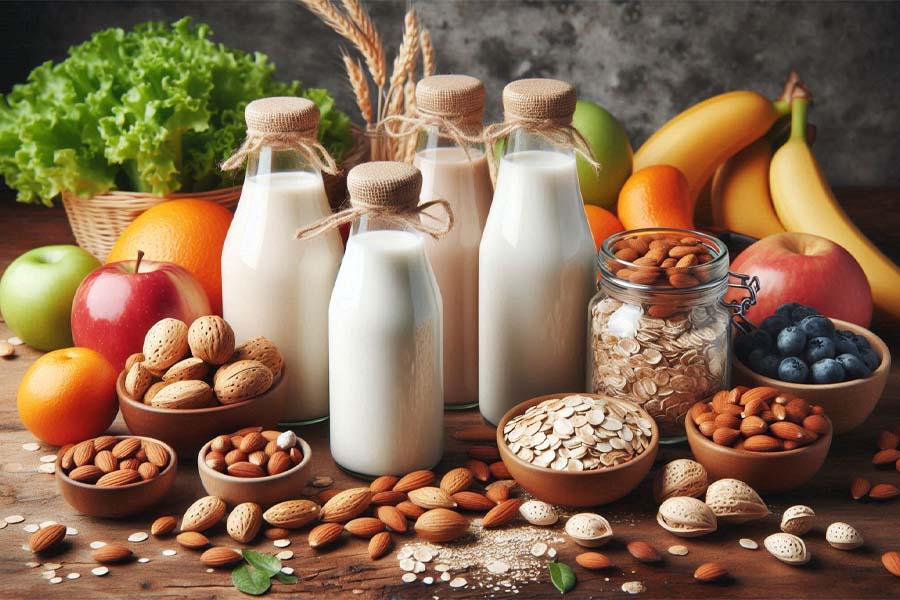 Almond, oat and soy milk are all popular animal milk alternatives. Photo - AI: Cat Tien