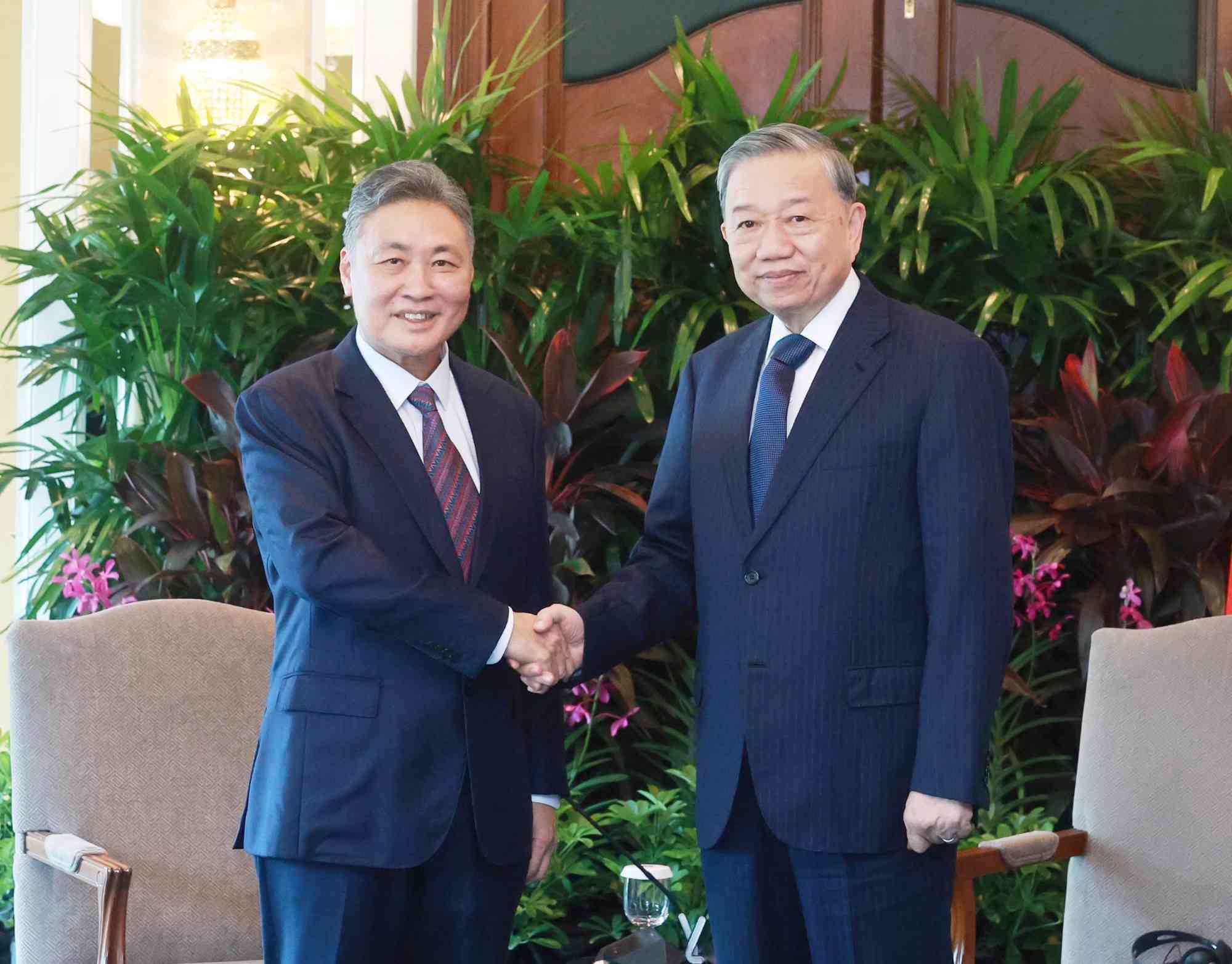 General Secretary To Lam received Mr. Tow Heng Tan, Chairman of Sembcorp Industries Group, Singapore. Photo: VNA